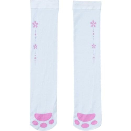 Japanese Anime Kawaii Tights Pantyhose Women Girls Cat Paw Claw Pattern Printed Over Knee Thigh High Stockings Sexy Cosplay 066C