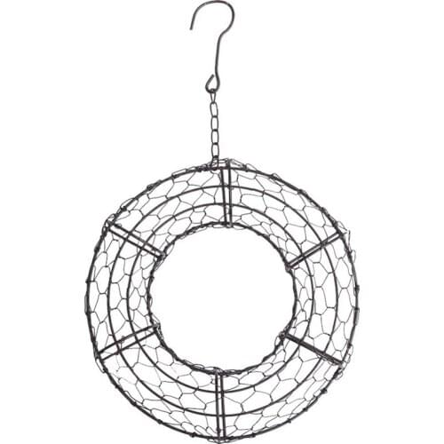 Round Wreath Frame Succulents Metal Hanging Wreath Frame Form Home Garden Decoration Hook 21cm