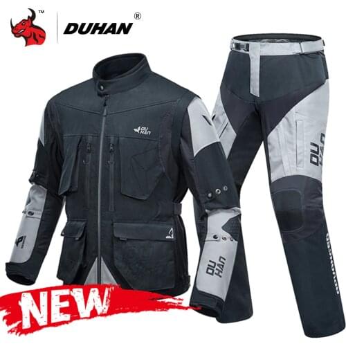 DUHAN Motorcycle Jacket Men Breathable Jaqueta Motociclista Moto Motocross Jacket Motorbike Riding Jacket Protective Gear Set
