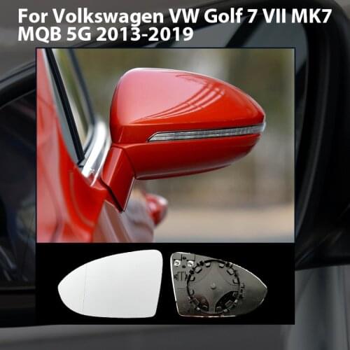 Left & Right Replacement Wide Car Side view Exterior Wing Mirror Glass For Volkswagen VW Golf 7 VII MK7 MQB 5G 2013-2019
