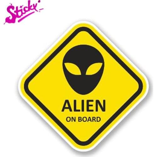 STICKY Creative Alien On Board Car Sticker Accessories Car Styling Cover Scratches Waterproof PVC