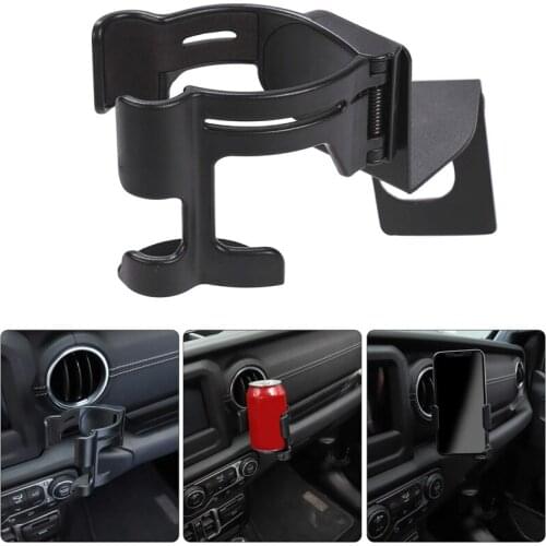 NEW-Multi-Function Drink Cup Phone Holder,2 in 1 Bolt-On Stand Bracket Organizer for 2018-2019 Jeep Wrangler Jl Sport Sports Sah