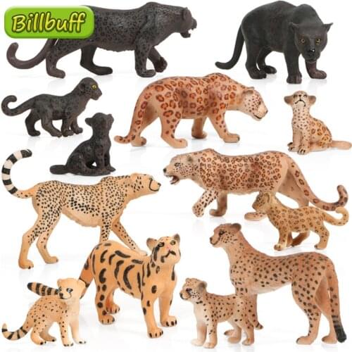 DIY Simulation Wild Animals ABS Cheetah Cub Model Figures Collection Cognition Educational Toys for Childrens Kid Christmas Gift