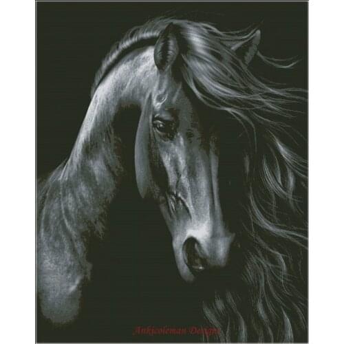 Embroidery Counted Cross Stitch Kits Needlework - Crafts 14 ct DMC DIY Arts Handmade Decor - The Black Horse