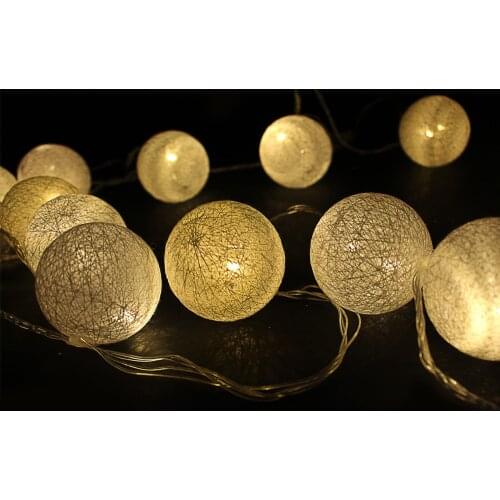 Newest 5M 20Leds Fairy Cotton Ball Light string Christmas tree Decoration Colorful Outdoor AC 110v/22v EU/UA plug with tail plug