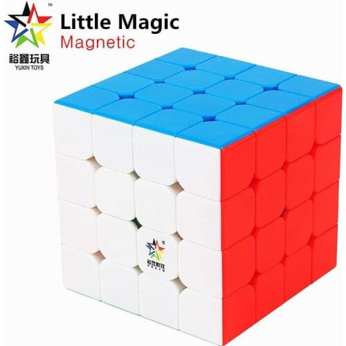New Yuxin 4x4x4 little magnetic magic speed cube stickerless professional magnets puzzle speed cube educational cube toys
