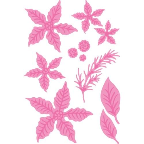New POINSETTIA CHRISTMAS Metal Cutting Dies for DIY Scrapbooking Crafts Dies Cut Stencils Maker Photo Album Template Handmade