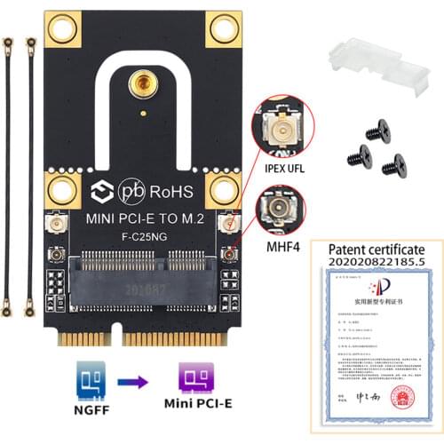 New M.2 NGFF to Mini PCI-E (PCIe+USB) Adapter For M.2 Wifi Bluetooth Wireless Wlan Card Intel AX200 9260 8265 8260 For Laptop