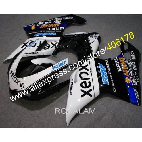 Bodywork Motorcycle Fairing For Ducati 848 1098 07-11 1098S 1198 2007-2011 Fairing Kit White Black Blue (Injection Molding)