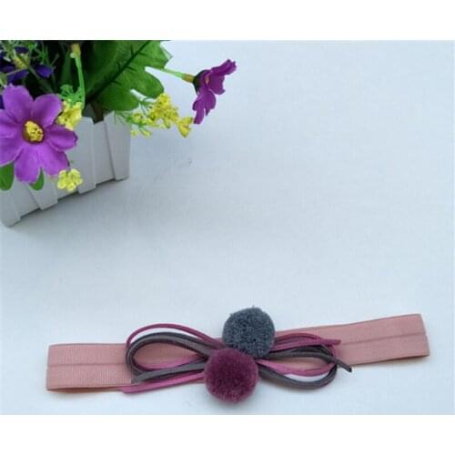 10pcs 2018 New Baby double ball Headband Hair Bands Handmade Headwear Hair accessories for Children Newborn Toddler