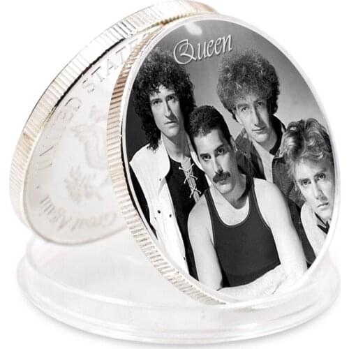 Queen Silver Coin Freddie Mercury Commemorative Challenge Coins Collectibles Gold Play Eagle Back for Christmas Gift