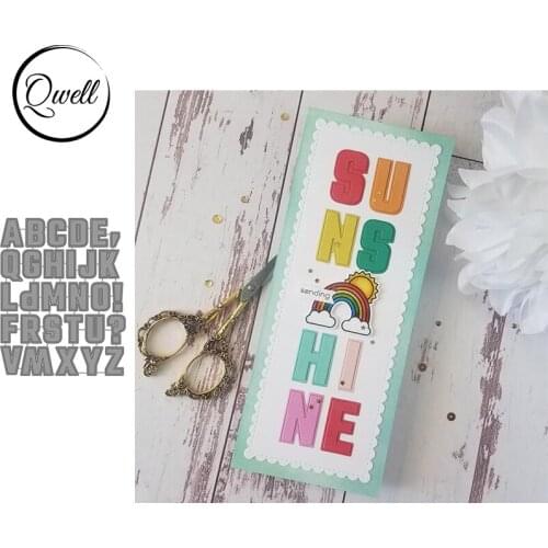 QWELL 29pcs/set Neat Upper Case Letters Metal Cutting Dies For DIY Scrapbooking Albun Craft Paper Cards Embossing Dies 2020