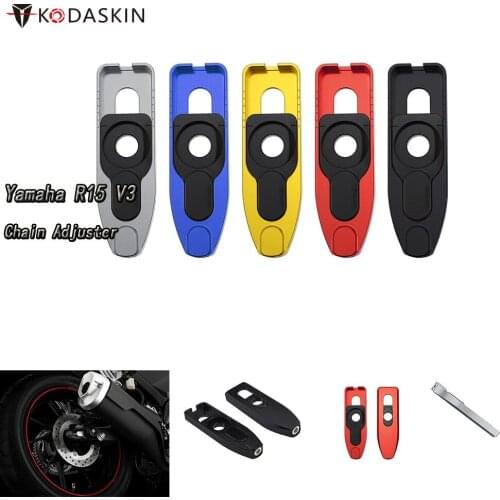 Kodaskin Motorcycle Chain Adjuster Rear Wheel Chain Adjuster Plates For Yamaha R15 YZF r15 V3 r15 V3.0 r15 VVA 2017 2018 2019
