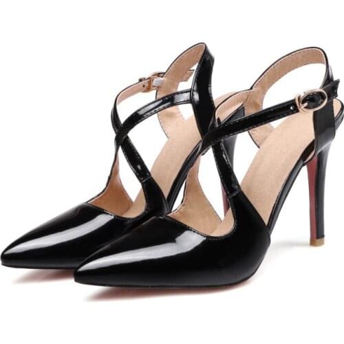 Big Size Pointed cross strap sandals high heels sandals women shoes woman summer ladies