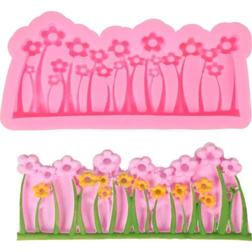 Flowers Grass Silicone Mold Cake Decorating Tools Chocolate Cupcake Fondant Sugarcraft Gumpaste DIY Baking Mould