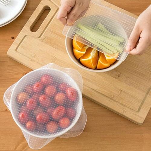 Silicone Food Wrap Clear Reusable Seal Cover Fresh Keeping Film Food Storage Keep Fresh Non-toxic Packing Film Kitchen Tool