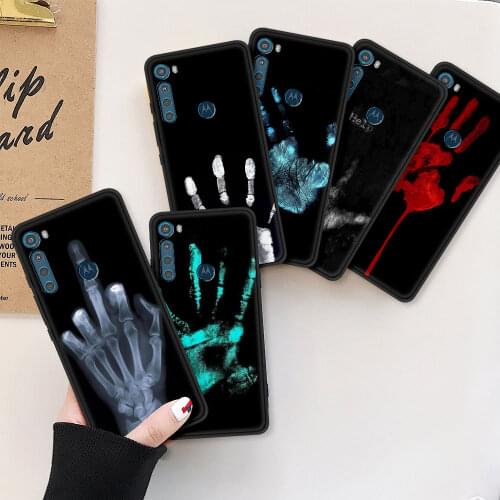 Skeleton Hand Bone Case for Motorola Moto G9 Play G8 Power Lite One Fusion Plus Hyper G30 G10 Black G Stylus Phone Cover Funda