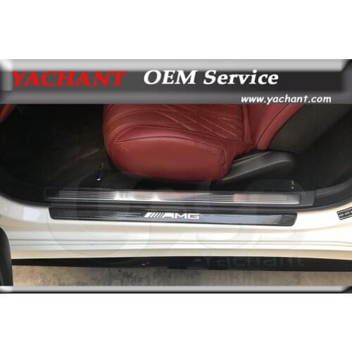 Car-Styling Carbon Fiber Door Sill Plate 2Pcs Fit For 2015-2017 MB C217 S63 Coupe OEM Style Door Sills