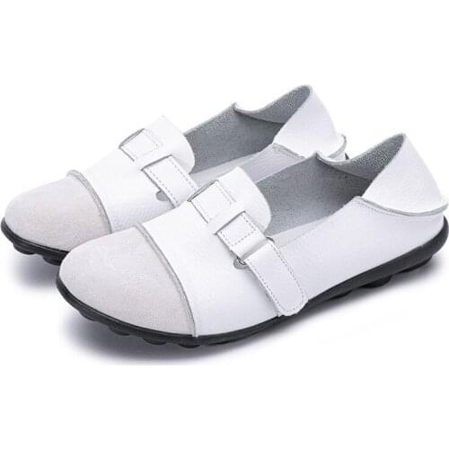 Spring and Summer New Flat Shoes Women Large Size Slip on Shoes for Women Buckle Stitching