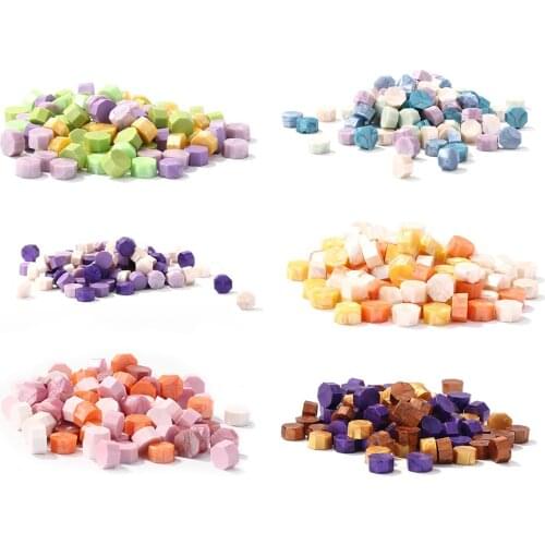 100pcs/bag Ancient Sealing Wax Beads Tablet Wedding Wax Seal Ancient Sealing Wax Octagonal for DIY Craft Making Tools
