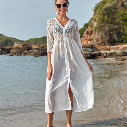 Womens Swimsuits Pareo Cover Up Beach Dress Tunic Saida De Praia Feminino 2020 Coverup Swimwear Sun Summer Sarong Plus Size