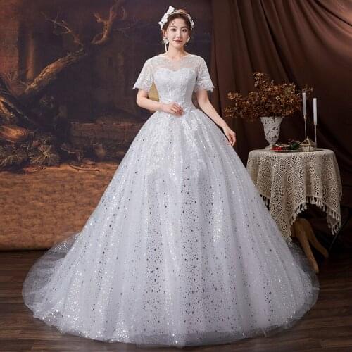 Luxury wedding dresses lace up bridge plus size tail wedding dress ball gowns tailling dress vestidos de novia