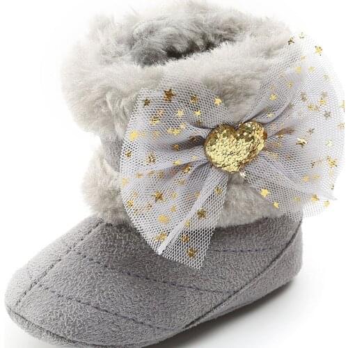 Winter Girl Boots 2020 Fashion Bowknot Shoes For Newborns Thicken Warm Childrens Autumn Boots All-Match Baby Boy Accessories