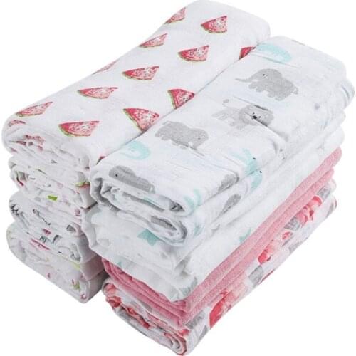 2 Pcs/set Cotton Muslin Baby Blankets Newborn Swaddle Wrap Blanket Baby Receiving Blanket Infant Sleeping Quilt Bed Cover