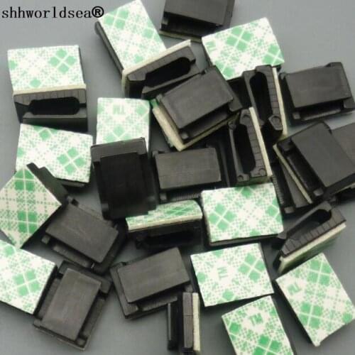 Shhworldsea 20PCS 13*16mm Self-adhesive Rectangle Wire Tie Cable Mount Clamp Clip 2017 New Hot Sale