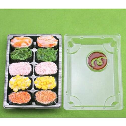 50pcs Split Sushi Box Disposable Packaging Takeout Box Food Container Rectangle Carry Out Boxes Fruit Cake Packing