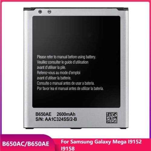 Original Phone Battery B650AC For Samsung Galaxy Mega I9152 I9158 B650AE Replacement Rechargable Batteries 2600mAh