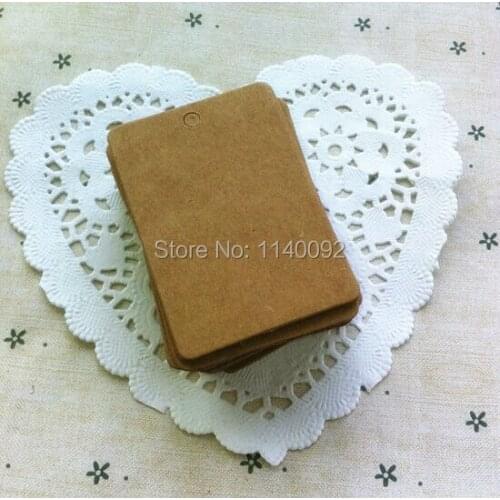Free shipping 500 pcs a lot blank kraft paper tag 4.2x6cm/baking price tag/clothing hang tag/identification card/gift tag