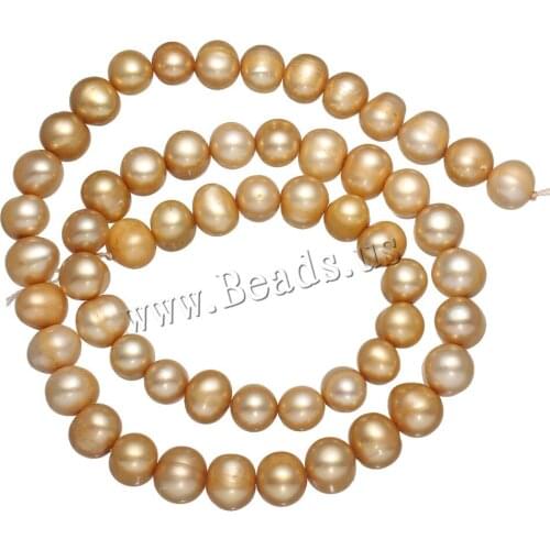 Cultured Potato Freshwater Pearl Beads Yellow 7-8mm Approx 0.8mm Sold Per Approx 15 Inch Strand