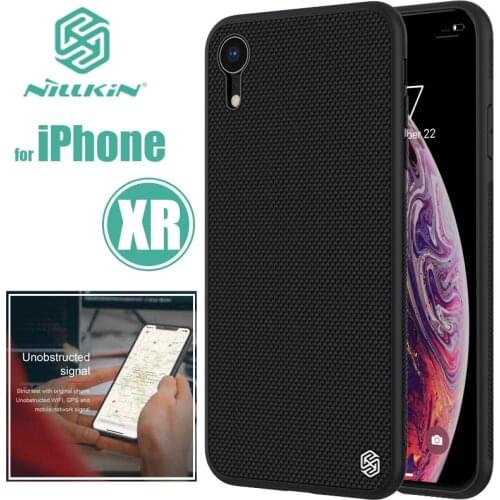 For iPhone XR Case Nillkin 3D Textured Nylon Fiber Back Cover for iPhoneXR Soft Edge Phone Case for iPhone XR Nilkin Hard Coque