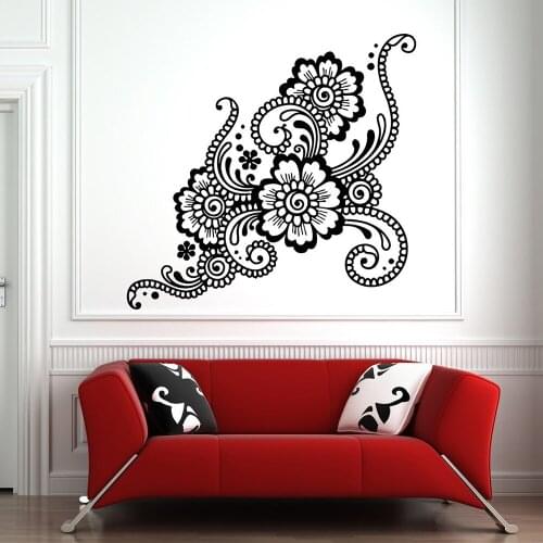 Flowers Wall Decal Pattern Beautiful Home Decor Wall Art Stickers Living Room Wall Decoration Mural Removable Self Adhesive D754