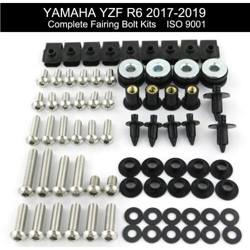 Fit For Yamaha YZF R6 2017 2018 2019 Motorcycle Complete Full Fairing Bolts Kit Bodywork Fairing Clips Covering Bolts Nuts