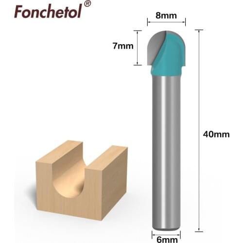 6mm*8mm,1pcs,Free shipping CNC Engraving Woodworking Milling Cutter,Tungsten Solid carbide End Mill,Round Bottom Router Bit