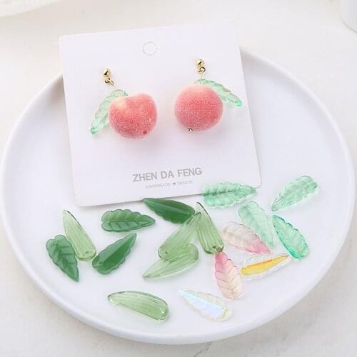 Colorful Crystal Leaf Shape Jewelry Charms DIY Jewelry Accessoreis Material Fashion Handmade Earring Pendants 100pcs 10*23mm