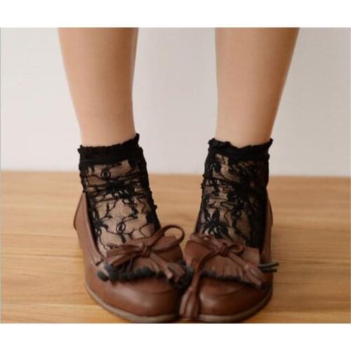 Lolita lace stockings lace sweet flower stockings retro literary socks B716