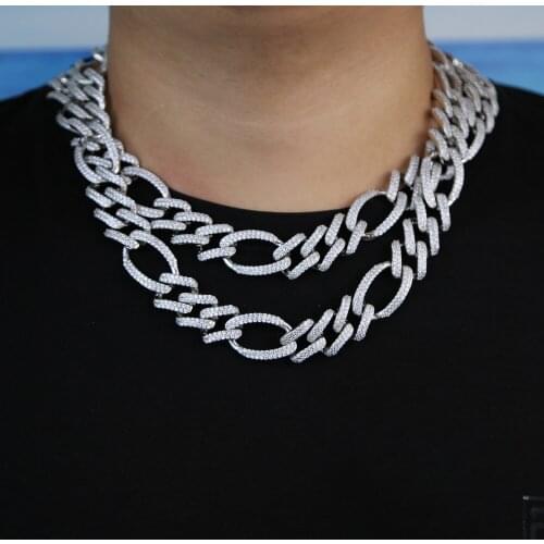 New Hip Hop Miami Curb Cuban Chain Necklace 2020 Iced Out Paved Rhinestones CZ Bling Rapper Necklaces Men Jewelry