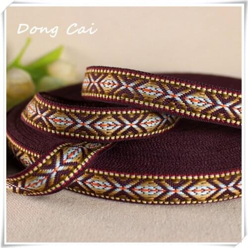 8yards/lot 1.7CM National computer webbing Clothing decorative supplies Sofa cushion Pet dog collar keychain Handmade DIY ribbon