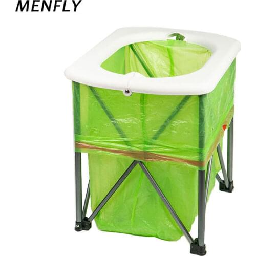 MENFLY Outdoor Mobile Camping Sitting Toilet Picnic Ashbin Commode Emergency Tool Close Night Stool Portable Car Toilet Ashcan