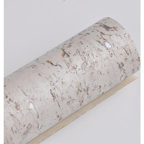 MYWIND 0.91*5.5M/Roll Beige White off Real Cork Metallic Wallpaper For Home Decoration