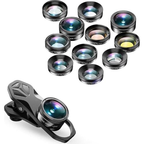 11-in-1 Lens Set Multifunctional Fisheye Wide-angle Micro Polarized Starlight Filter Universal Mobile Phone Lens