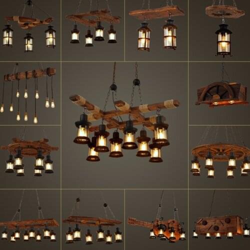 One industrial wind bar creative personality retro Restaurant Bar clothing store wood lamps