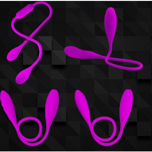 Wholesale Rechargeable Dual Vibrator 7 Speeds Double Head Jump Egg Bullet Dildo Vibrator Anal Butt Plug Adult Sex Toy For Couple