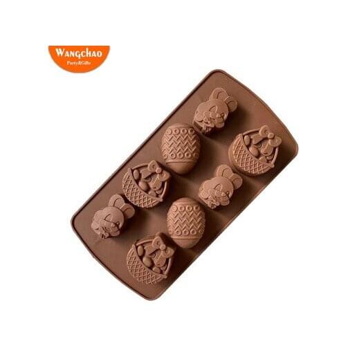 Easter Silicone Candy Molds Fondant Mold Cake Decorating Tools Easter Egg Rabbit Mold Chocolate Gumpaste Molds Festival Supplies