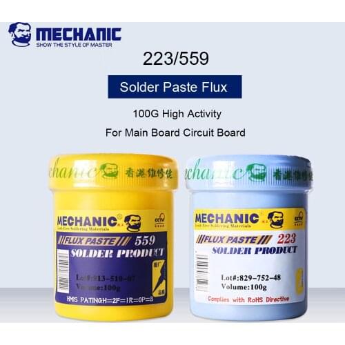 MECHANIC 223/559 100g Solder Paste Highly Active Flux For Main Board Circuit Board Maintenance Flux PCB No-Clean Solder Oil