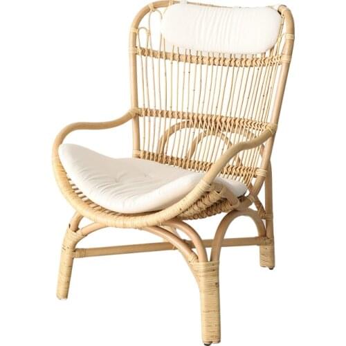 Handmade Vine Woven Lazy Bone Chair Indonesian Rattan Chair Bed & Breakfast Style Courtyard Couch Balcony Rattan Leisure Chair