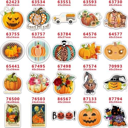 DIY Craft Supplies Sewing Accessories Cartoon Halloween Jack-o-lantern Printed Planar Resins Mold 10 Pieces. PR-62423